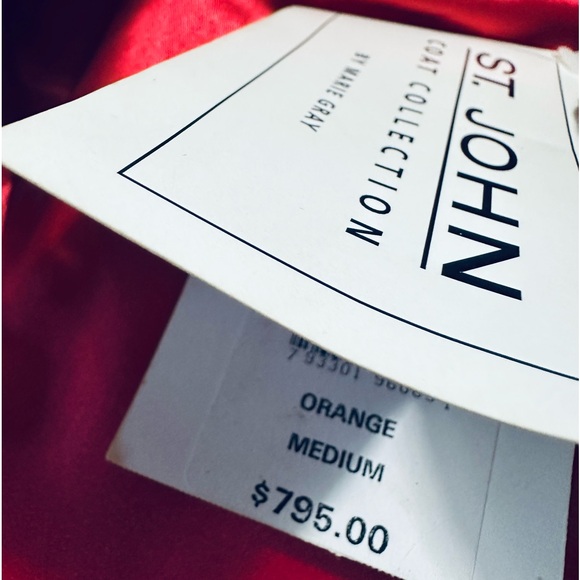 St. John Collection by Marie Gray Orange Leather Jacket - Picture 7 of 7